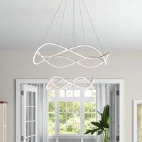 Lightsin Modern Rose Red LED Pendant Light Spiral Design with Adjustable Cables
