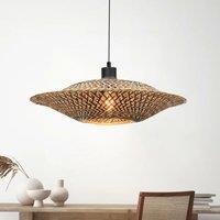 Lightsin Handcrafted Black Natural Earthy Tones Bamboo Pendant Light