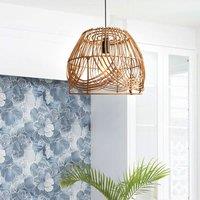 Lightsin Rustic Woven Rattan Pendant Light for Living Spaces