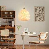 Lightsin Handwoven Bamboo Pendant Light Natural Elegance for Warm Ambient Spaces