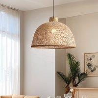 Lightsin Natural Bamboo Woven Dome Pendant Light for Cozy Spaces