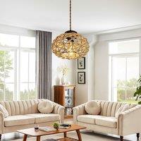 Lightsin Handwoven Rustic Cozy Natural Design Paper Rope Pendant Light