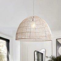Lightsin Handwoven Paper Rope Dome Pendant Light with Iron Frame
