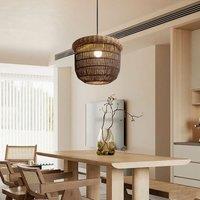 Lightsin Rustic Paper Rope and Iron Basket Pendant Light for Cozy Spaces