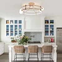 Lightsin Modern Gold LED Ceiling Light with Glass Globes and Colour Changing