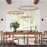 Lightsin Modern Crystal LED Triple-Ring Pendant Chandelier