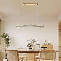 Lightsin Gold Crystal Wave LED Pendant Light Modern Chandelier for Contemporary Interiors