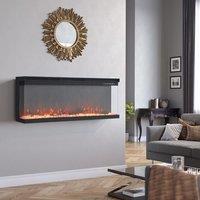 40/50/60-Inch 3-Sided Freestanding Electric Fireplace 12 Flame Colours and 5 Brightness Modes