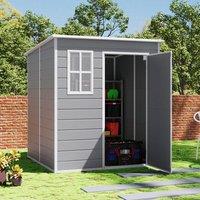 6 x 6ft PP Durable Storage Shed with Pent Roof, Window, and Vent (Ver.2)