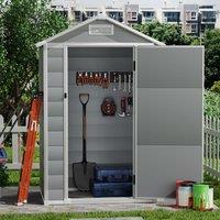 43ft Plastic Grey Garden Sanctuary Storage Shed with Lockable Door