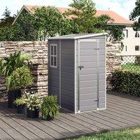 5x3ft / 5x4ft Plastic Garden Storage Shed with Front and Size Door for Bikes and Tools