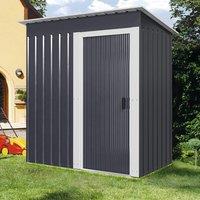 52 ft Galvanized Steel Garden Patio Tool Shed - Charcoal Black