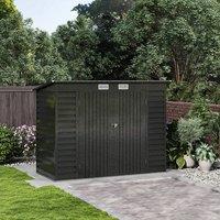 84ft Galvanized Steel Outdoor Storage Shed with Dual Doors
