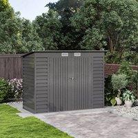 84ft Galvanized Steel Outdoor Storage Shed with Dual Doors