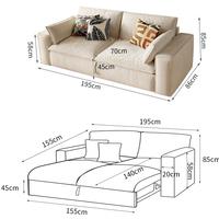 Cottonfy Creamy Tofu Block Pullout Sofa Bed with Storage