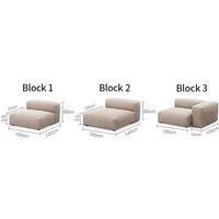 Cottonfy Corduroy Modular Wide Seat Chaise Sofa Block