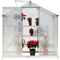 4x6ft/ 6x6ft/ 8x6ft/ 10x6ft Silver Aluminum Framed Greenhouse with Vent