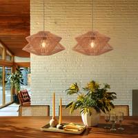 Lightsin Khaki Handwoven Paper Rope Pendant Light with Iron Frame