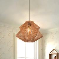 Lightsin Khaki Handwoven Paper Rope Pendant Light with Iron Frame