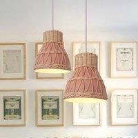 Lightsin Modern Rattan Pendant Light Available in Grey, Pink, and White