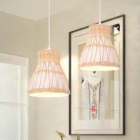 Lightsin Modern Rattan Pendant Light Available in Grey, Pink, and White