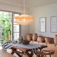 Lightsin Bohemian Wicker Hanging Lamp with Layered Woven Structure