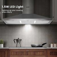 COMFEE' 90cm Chimney Cooker Hood with LED and Recirculating & Ducting System