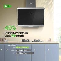 60CM Wall-mounted 3-Speed Angled Range Hood with Touch Screen