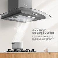 60cm Chimney Cooker Range Hood Kitchen Extractor with 3-Speed Modes