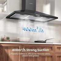 Black 60CM/ 90CM Wall-mounted 3-Speed Chimney Range Hood Cooker Extractor