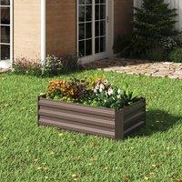 Galvanized Steel Square Raised Garden Bed Planter Box