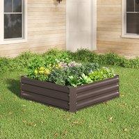Galvanized Steel Square Raised Garden Bed Planter Box
