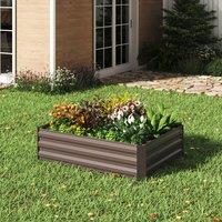 Galvanized Steel Square Raised Garden Bed Planter Box