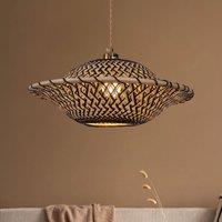 Lightsin Elegant Black & Natural Design Bamboo Pendant Light