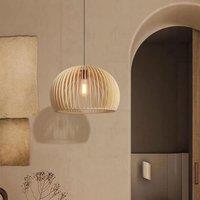 Lightsin Wooden Ceiling Pendant Light Modern Rustic Hanging Lamp for Living Room Kitchen