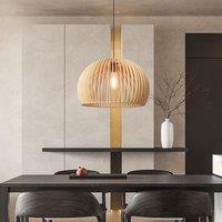 Lightsin Wooden Ceiling Pendant Light Modern Rustic Hanging Lamp for Living Room Kitchen