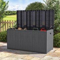 4ft PP Garden Storage Deck Box Large Outdoor Grey/Black