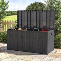 4ft PP Garden Storage Deck Box Large Outdoor Grey/Black
