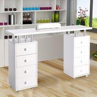 8-drawer Manicure Station Nail Beauty Table on Wheels for Salons