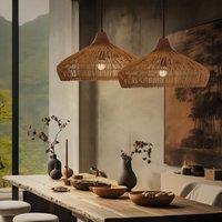Lightsin Bell-Shaped Handcrafted Bamboo Kitchen Pendant Lighting