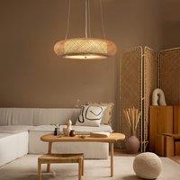 Lightsin Rustic Dining Room Woven Rattan Paper Rope Iron Chandelier for Kitchen Aisle Reading Corner