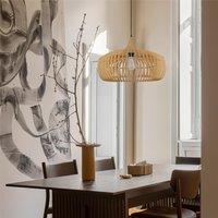 Lightsin Rustic Dining Room Woven Rattan Paper Rope Iron Chandelier for Kitchen Aisle Reading Corner