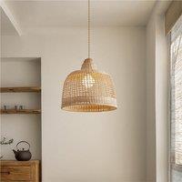 Lightsin Elegant Vintage Woven Rattan Minimalist Pendant Light