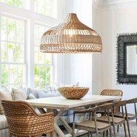Lightsin Handwoven Rattan Woven Pendant Light Retro Country Lamp Fixture