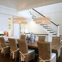 Lightsin Shallow Rattan Pendant Light for Kitchen Island Dining Area or Reading Corner