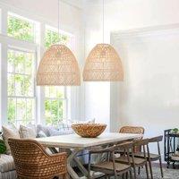Lightsin TerraBell Dome Shaped Rattan Hanging Light