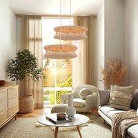 Lightsin Bohemian Wicker Hanging Lamp with Layered Woven Structure