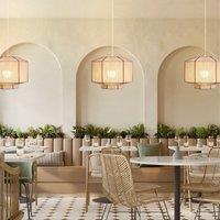Lightsin Modern Handwoven White Paper Rope Pendant Light for Cozy Interiors