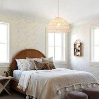 Lightsin Eco-Friendly Handwoven White Rope Ceiling Pendant Light for Bedroom, Kitchen & Living Room
