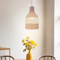 Lightsin Sustainable Handwoven White Rattan Light Fixture